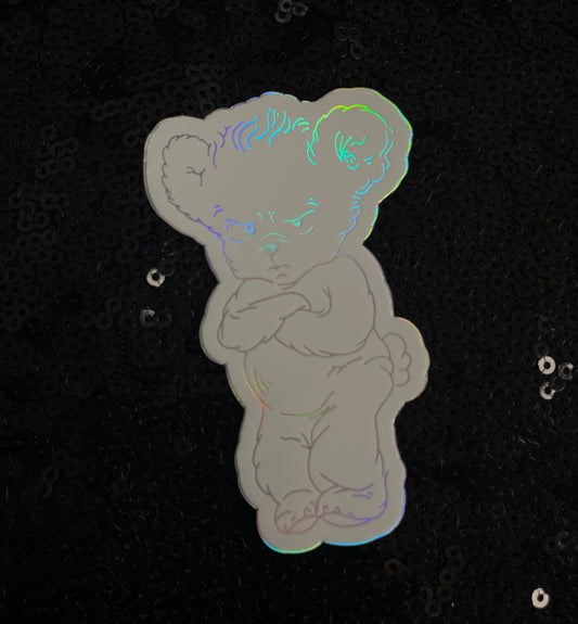The Ha Ha Holo Grumpy Bear Sticker