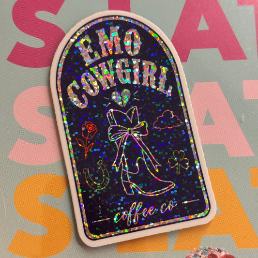 The Emo Cowgirl Coffee Co. Sticker ONLY