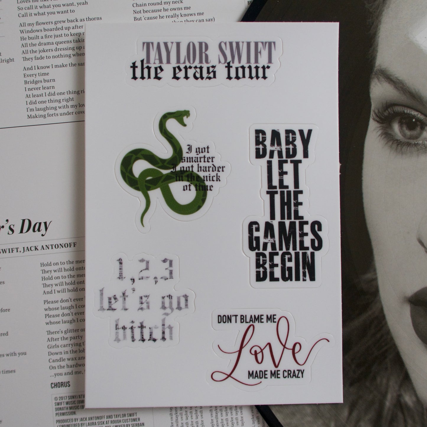 The Eras Setlist Sticker Sheet (Reputation Edition)