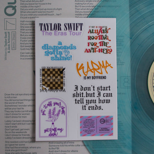 The Eras Setlist Sticker Sheet (Midnights Edition)