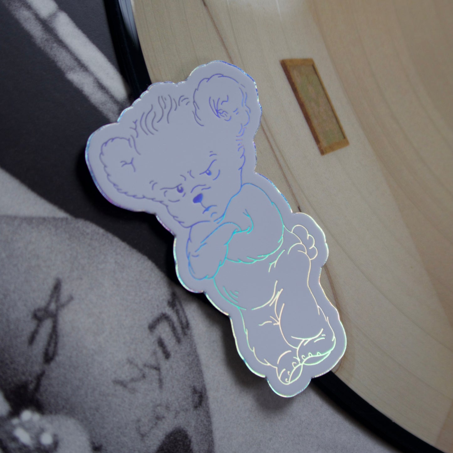 The Ha Ha Holo Grumpy Bear Sticker