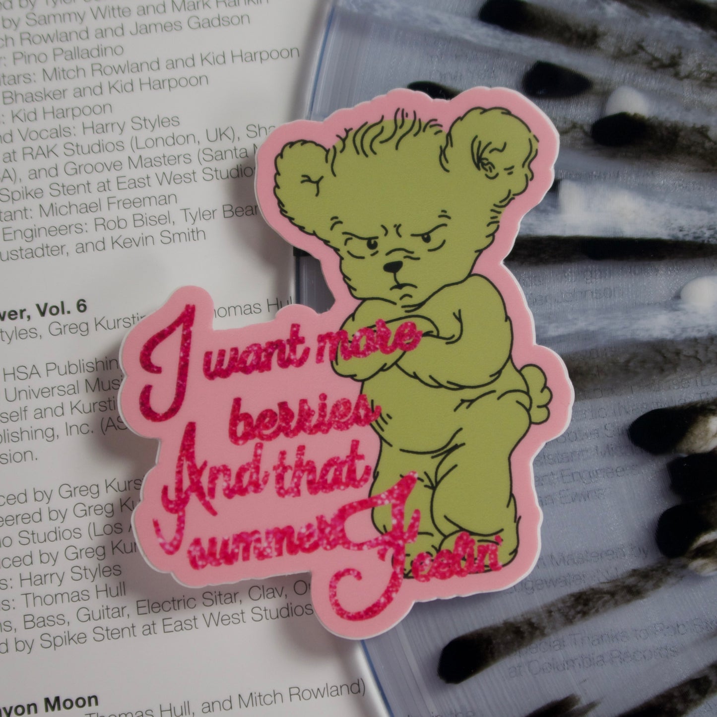 The Watermelon Grumpy Bear Sticker