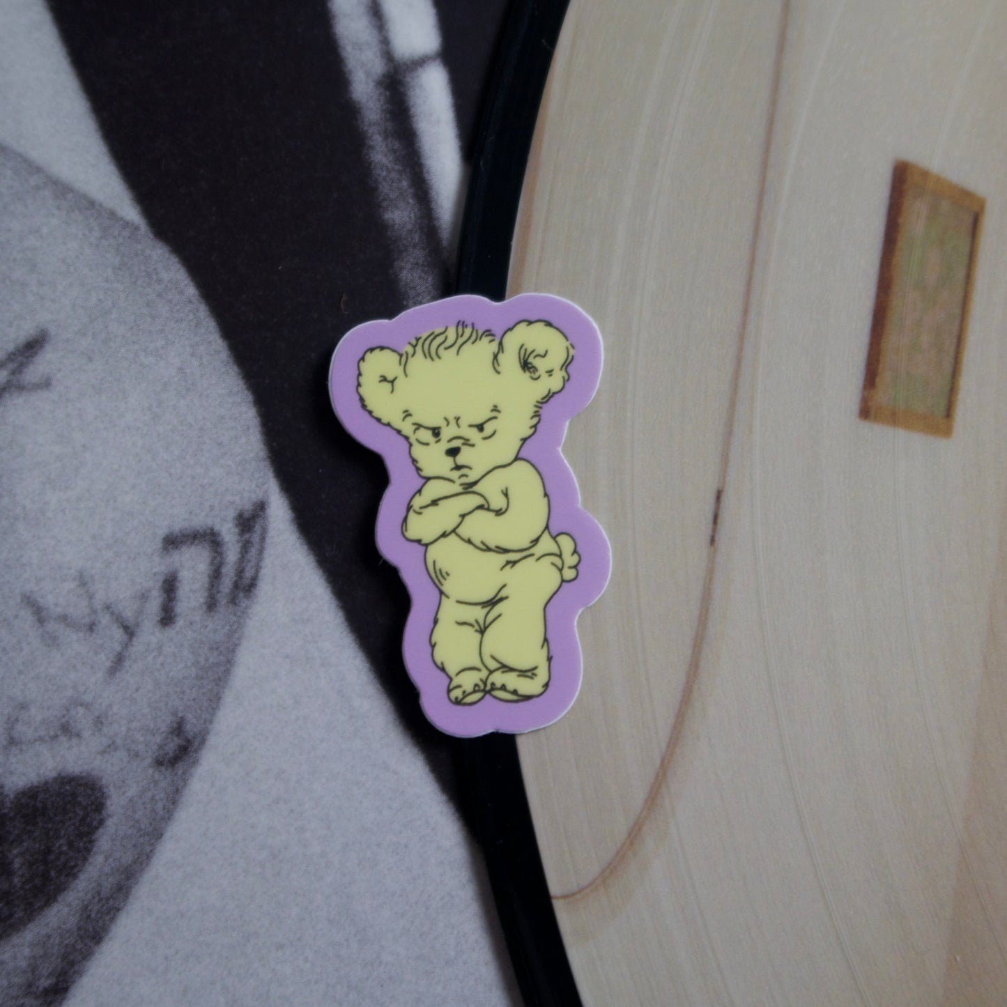 The Lavender Grumpy Bear Mini Sticker