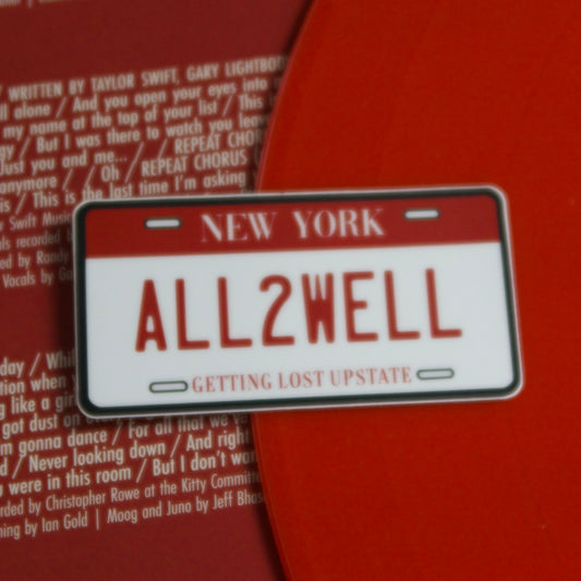 The All Too Well License Plate Sticker