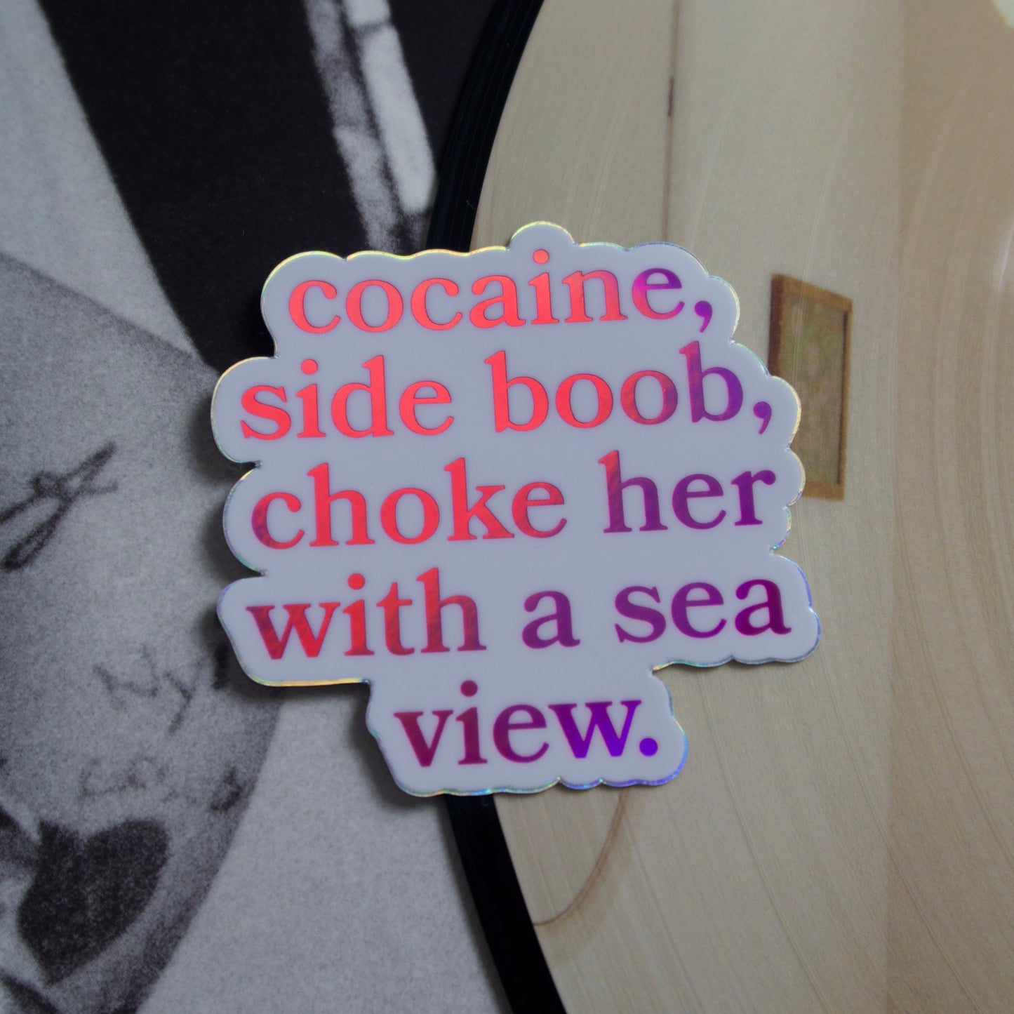 The Pink Sea View Holographic Sticker