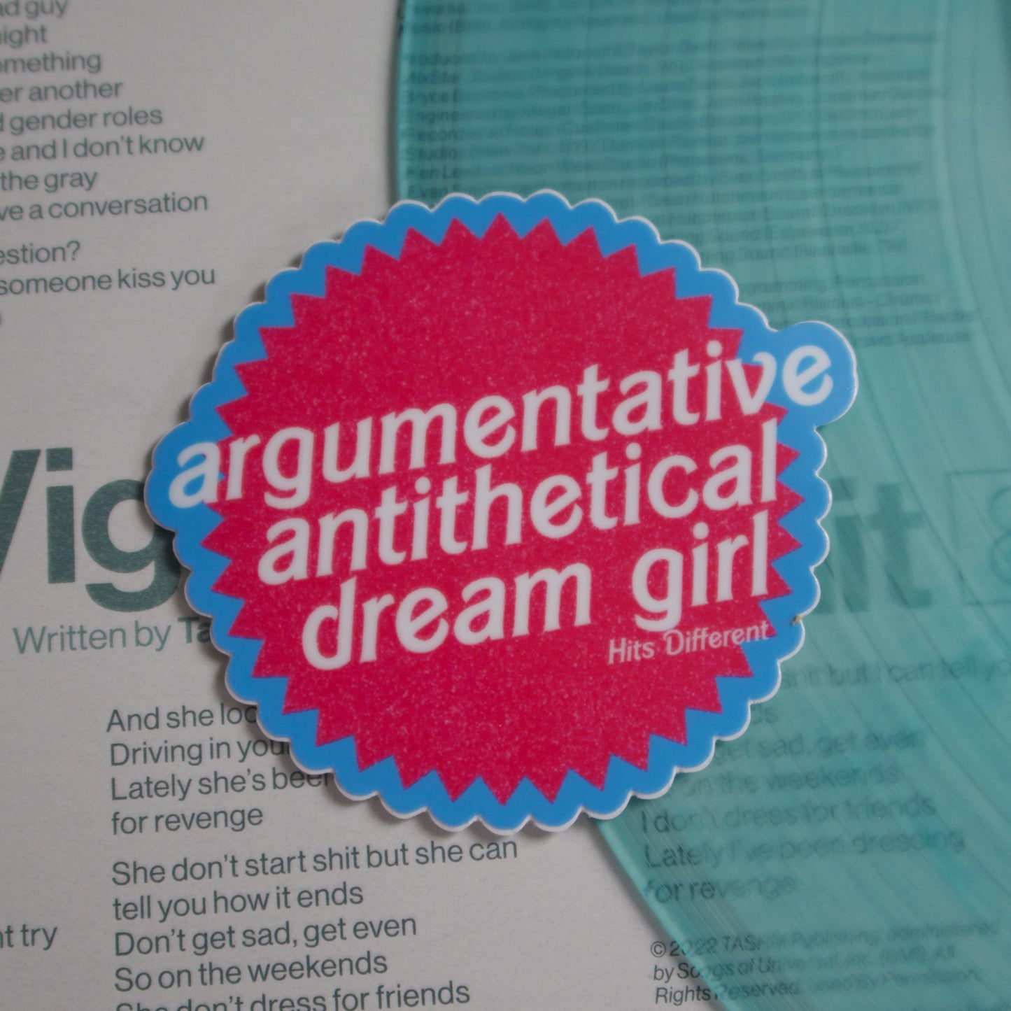 The “Argumentative Antithetical Dream Girl” Sticker